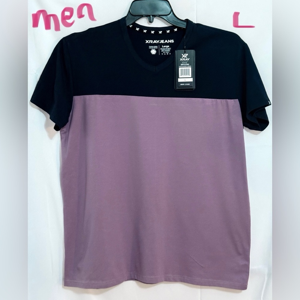 Men's Black and Purple T-Shirt